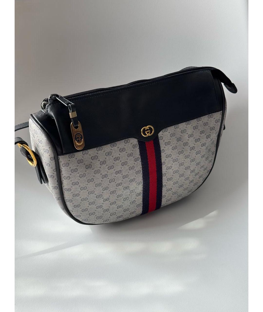 GUCCI Темно-синяя кожаная сумка через плечо, фото 2