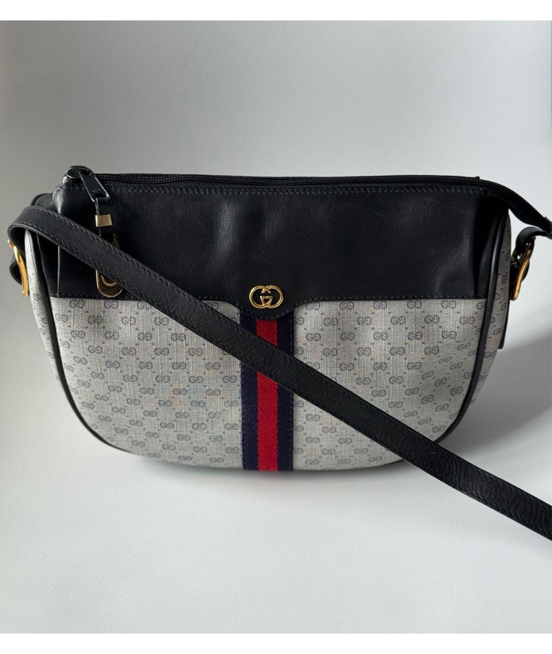 GUCCI Темно-синяя кожаная сумка через плечо, фото 9