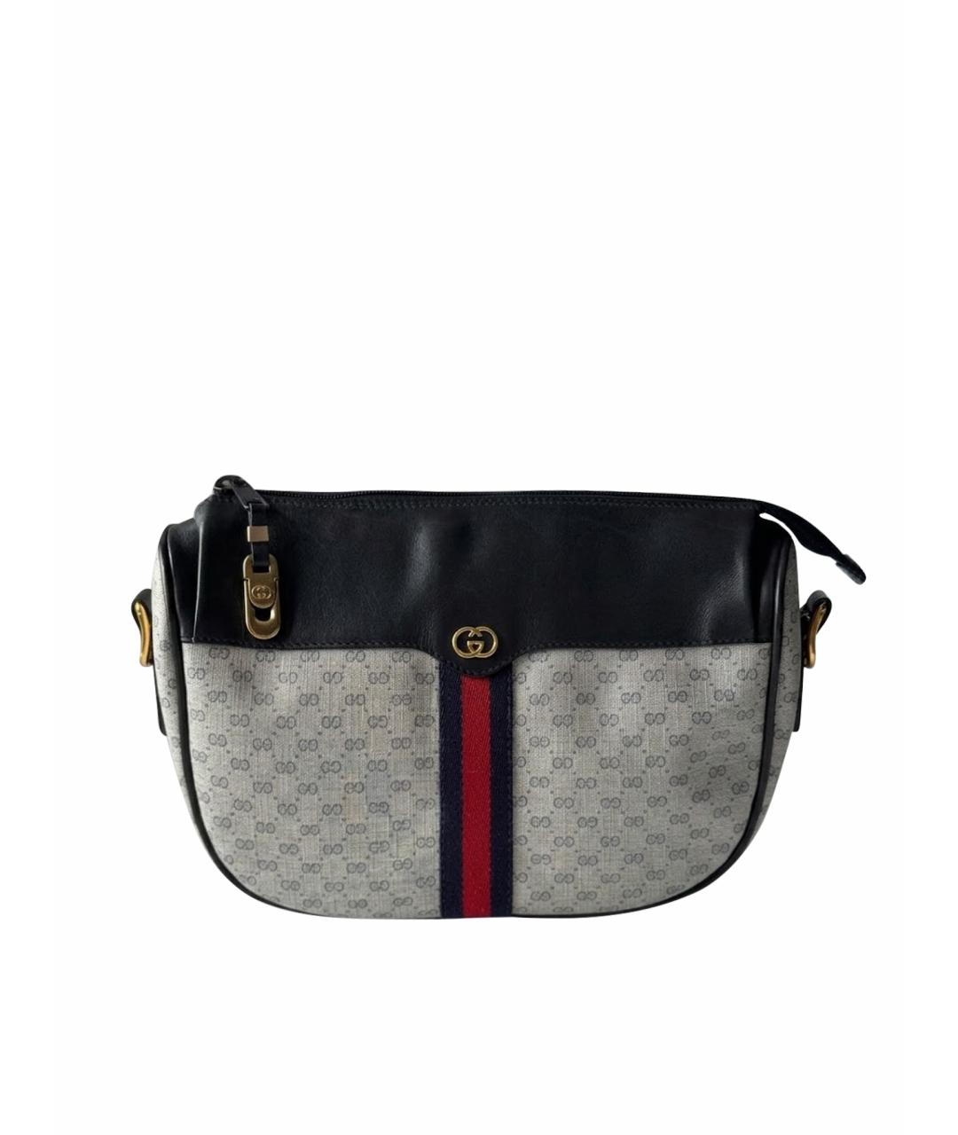 GUCCI Темно-синяя кожаная сумка через плечо, фото 1