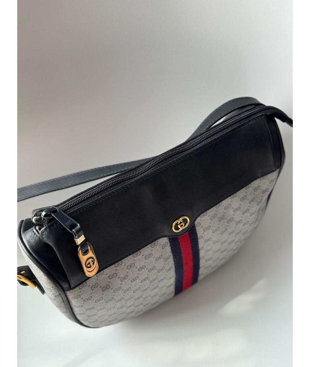 GUCCI Темно-синяя кожаная сумка через плечо, фото 3