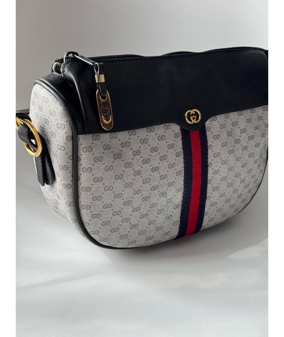 GUCCI Темно-синяя кожаная сумка через плечо, фото 4
