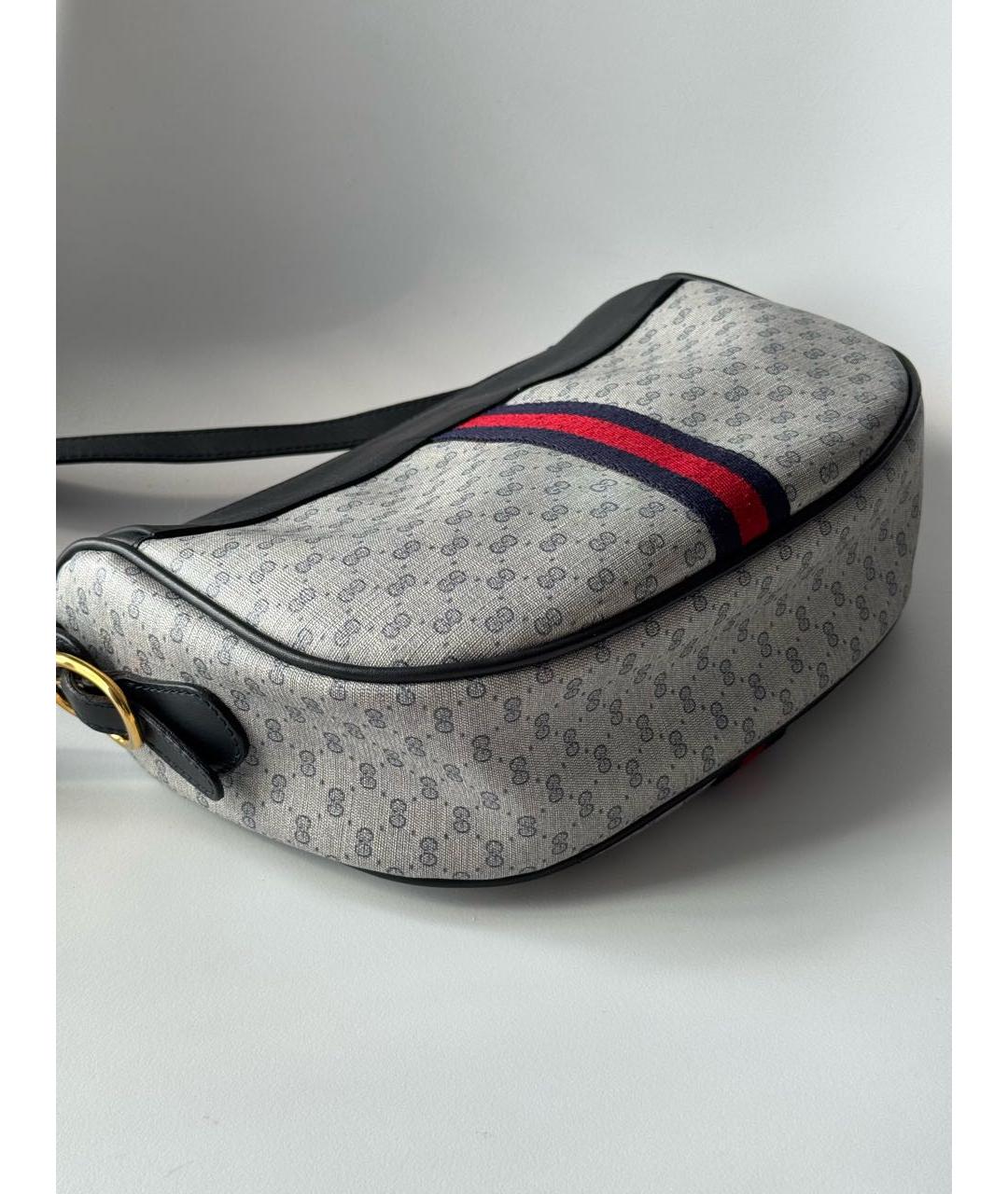 GUCCI Темно-синяя кожаная сумка через плечо, фото 6