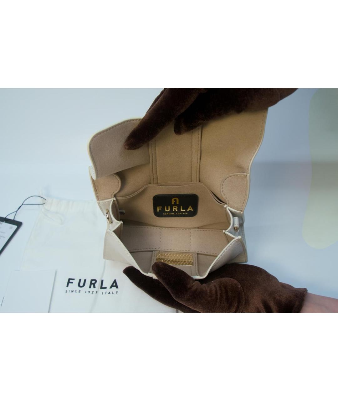 FURLA Белая кожаная сумка через плечо, фото 6