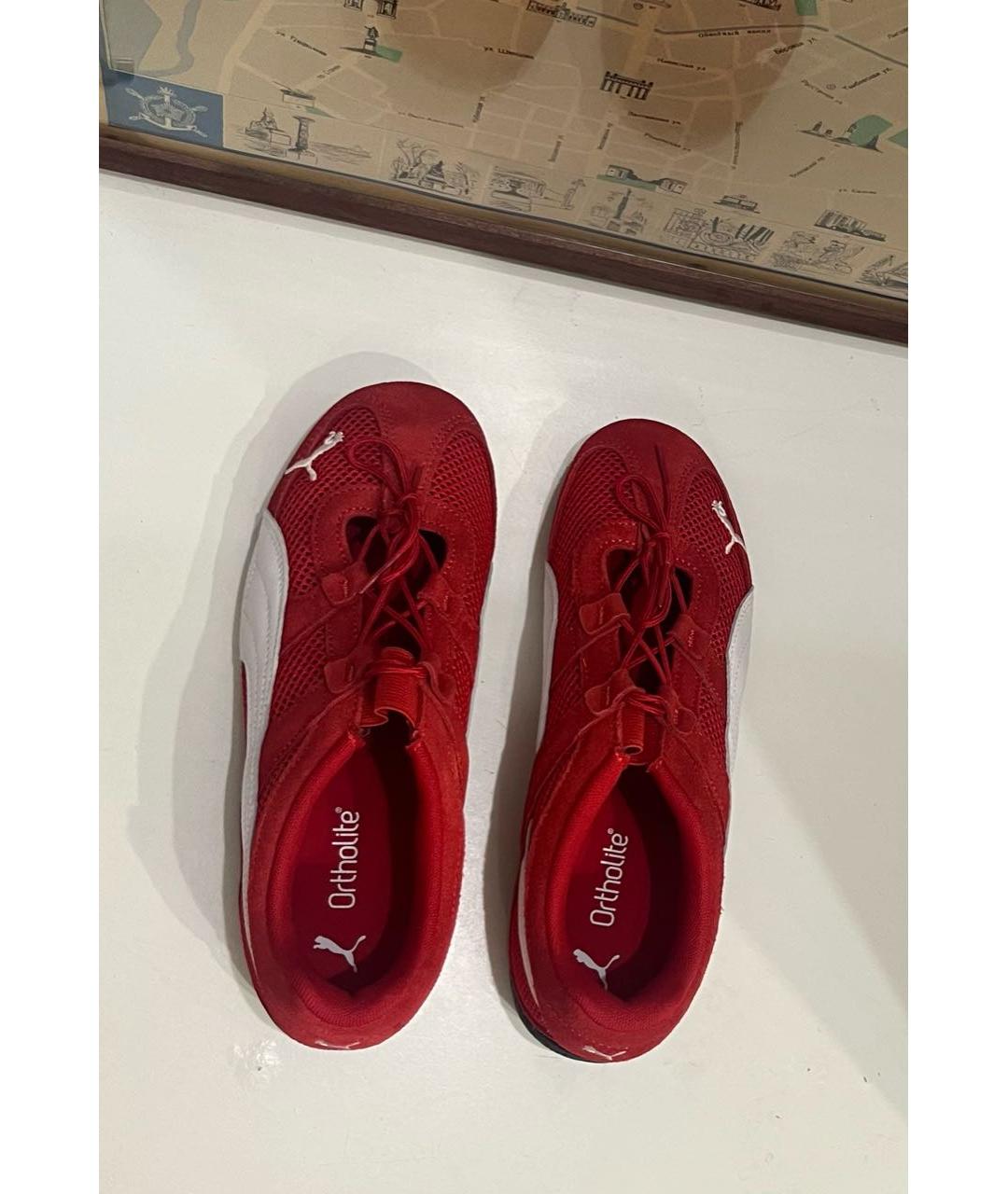 PUMA Красные текстильные кроссовки, фото 3