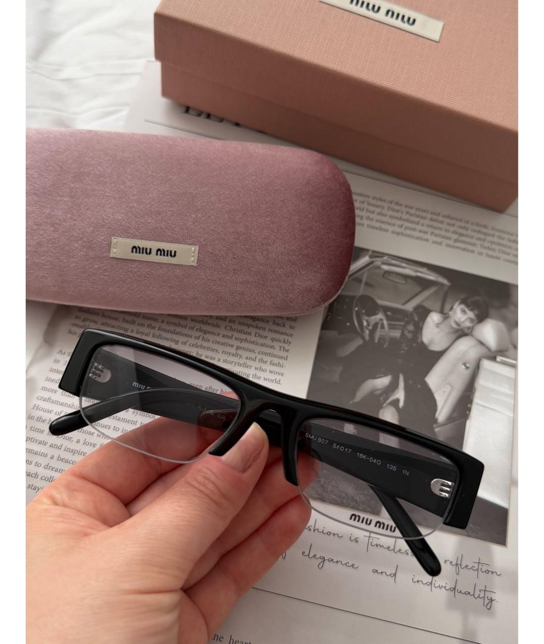 MIU MIU Черные пластиковые солнцезащитные очки, фото 7