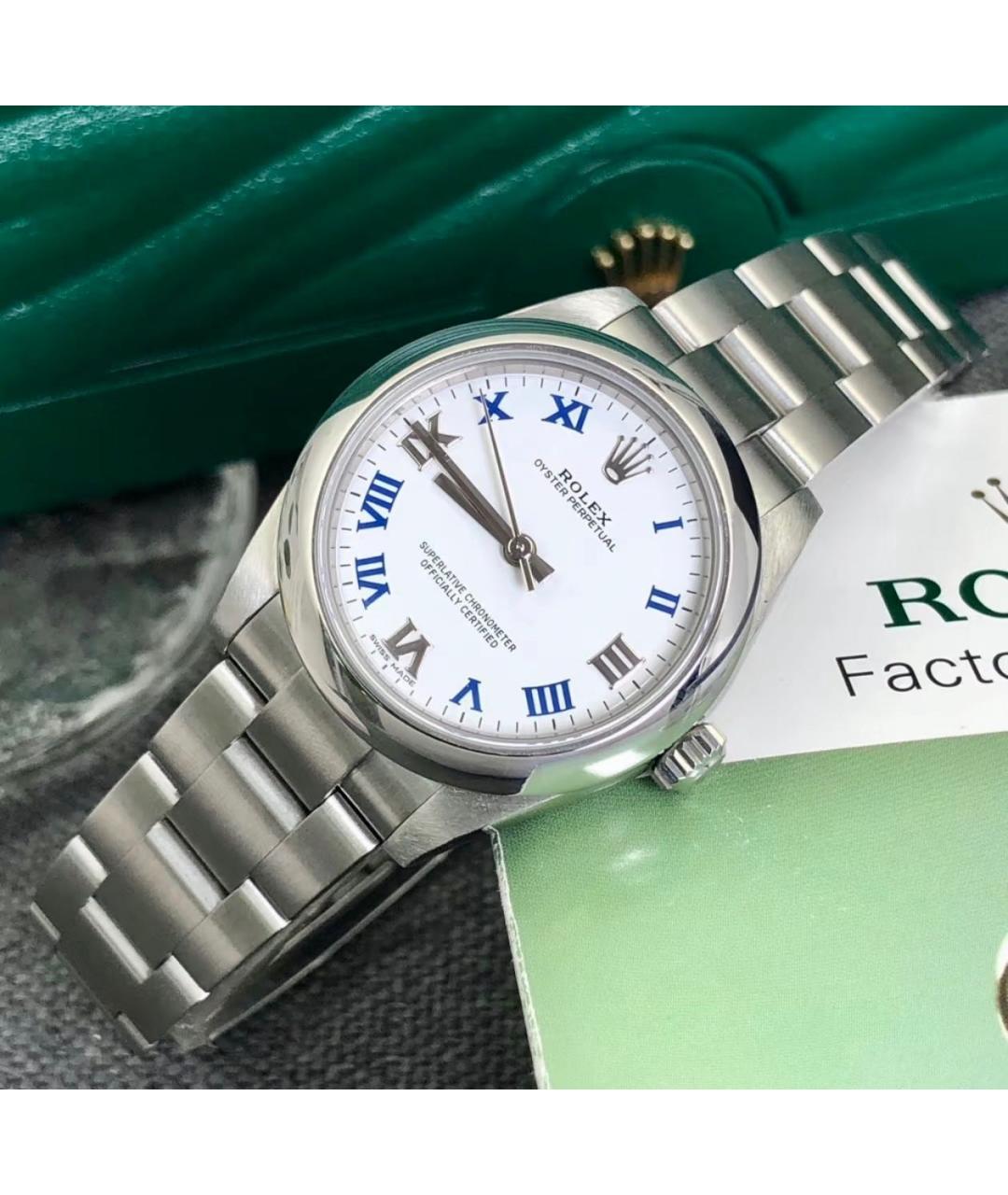 ROLEX Белые металлические часы, фото 3