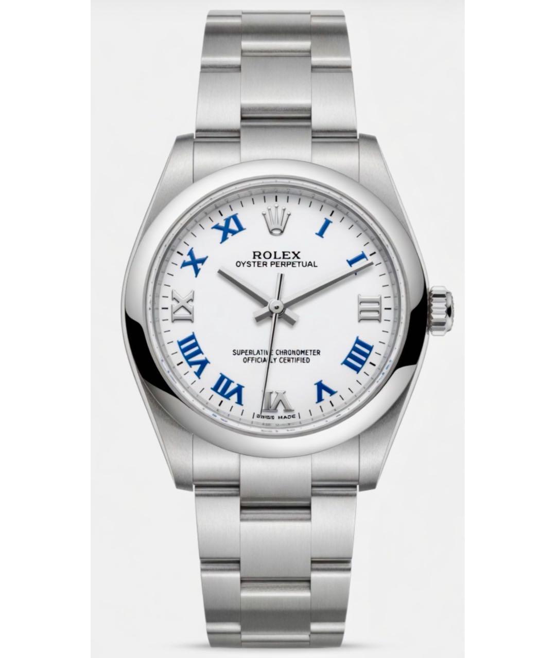 ROLEX Белые металлические часы, фото 8