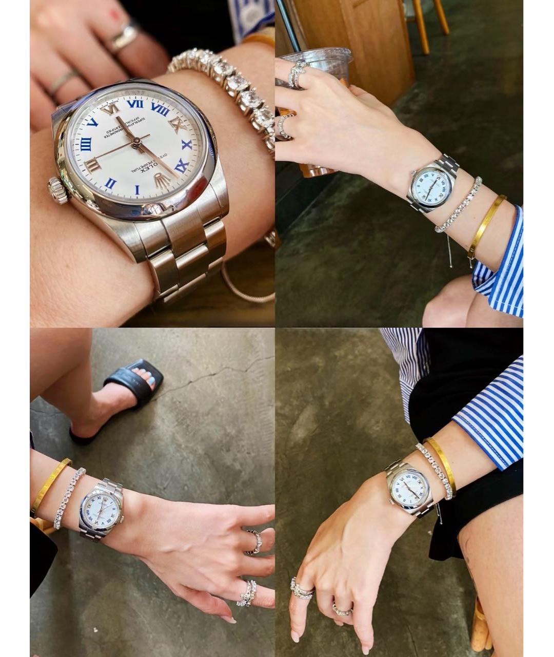 ROLEX Белые металлические часы, фото 2