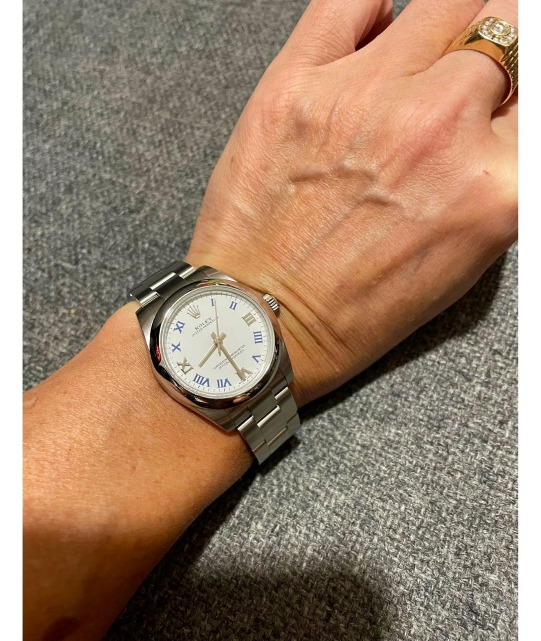 ROLEX Белые металлические часы, фото 6