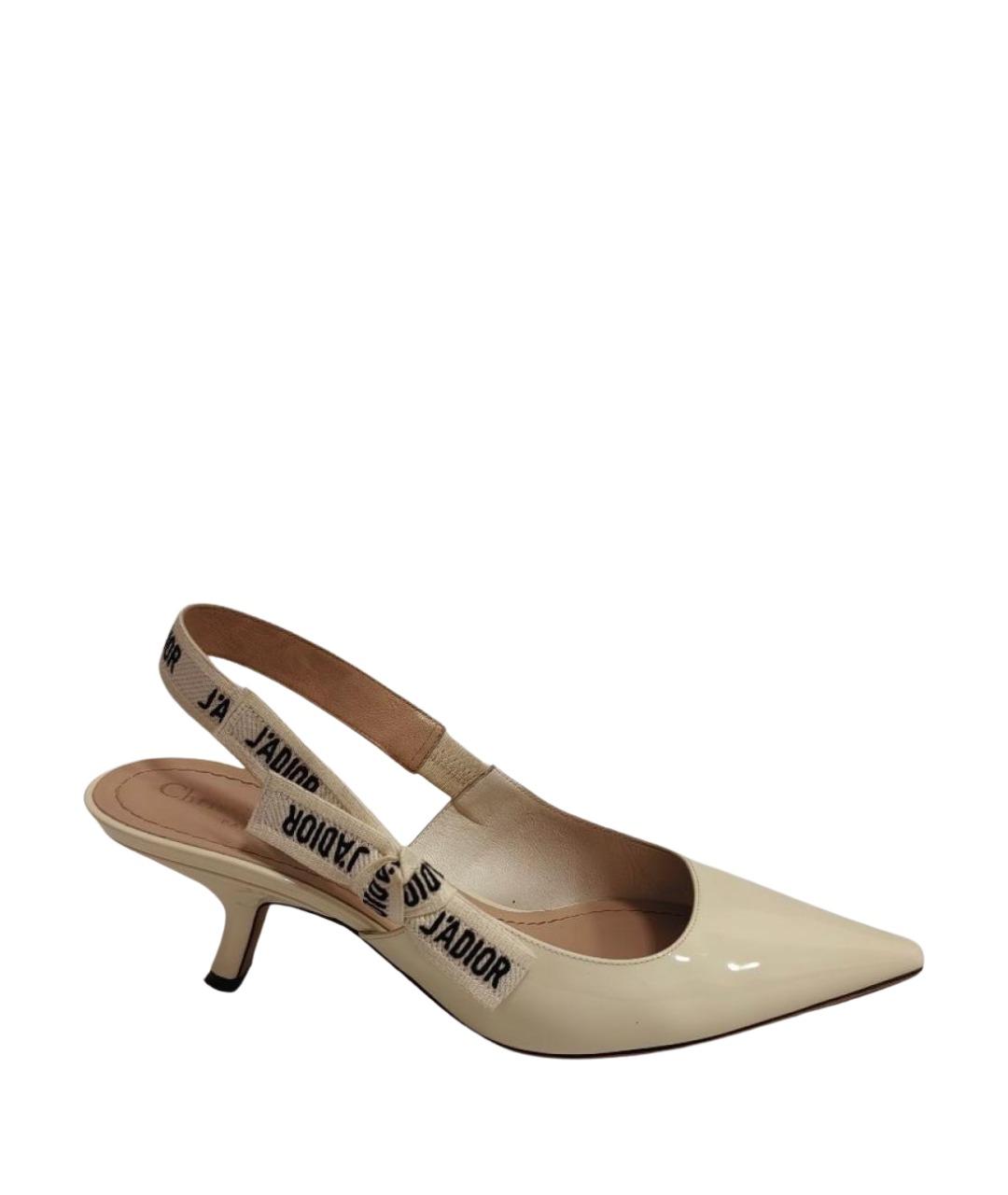 CHRISTIAN DIOR Белые туфли из лакированной кожи, фото 1