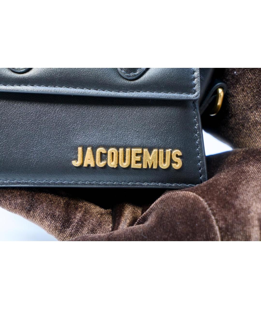 JACQUEMUS Черная кожаная сумка через плечо, фото 8