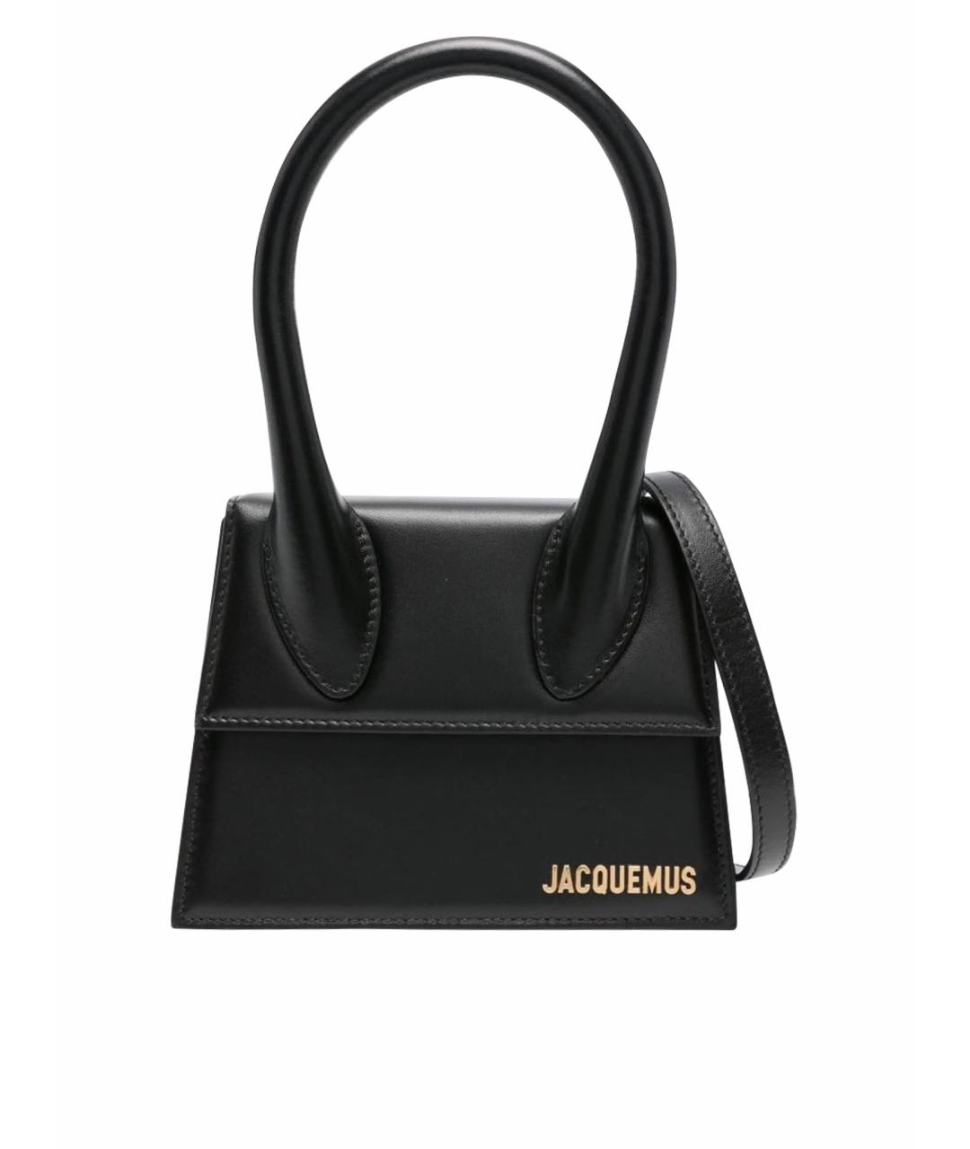 JACQUEMUS Черная кожаная сумка через плечо, фото 1