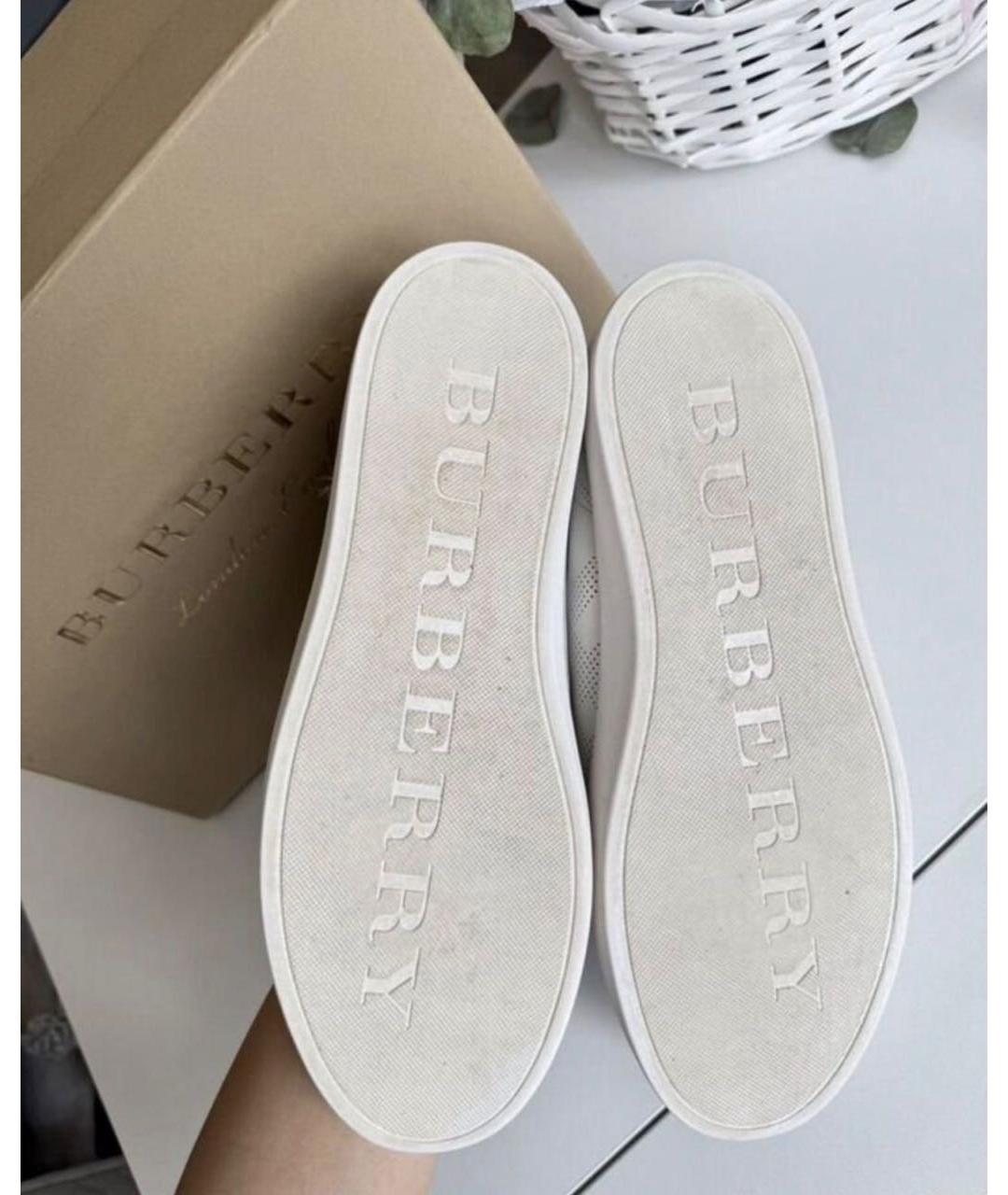 BURBERRY Белые кожаные кеды, фото 8