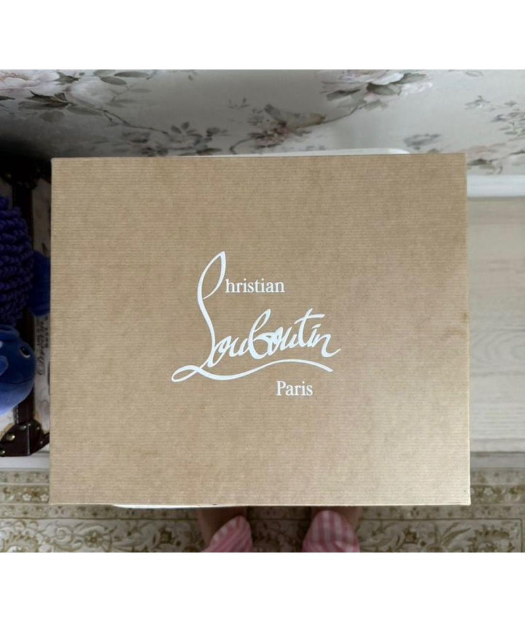 CHRISTIAN LOUBOUTIN Серебряные кожаные мюли, фото 5
