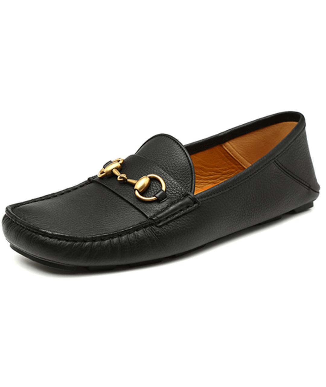 GUCCI Черные кожаные лоферы, фото 2