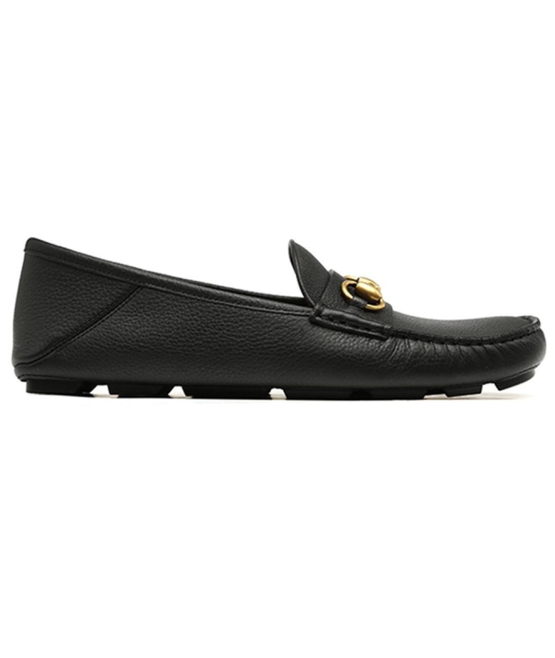 GUCCI Черные кожаные лоферы, фото 1
