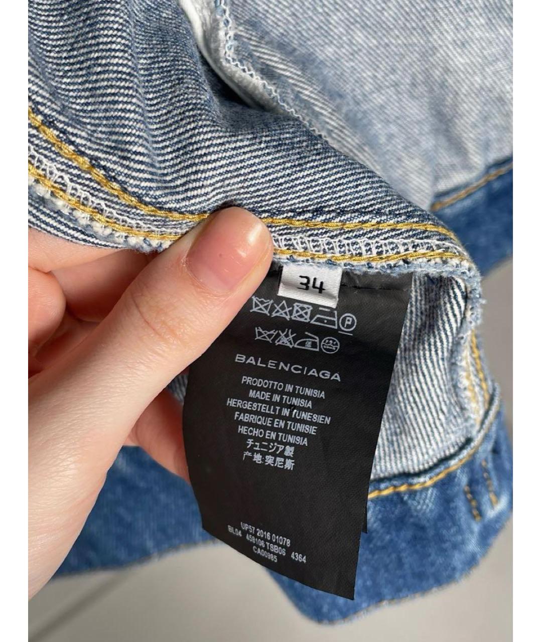 BALENCIAGA Синяя деним куртка, фото 4