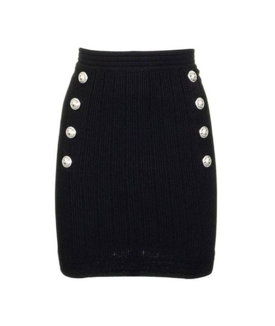 BALMAIN Черная вискозная юбка мини, фото 8