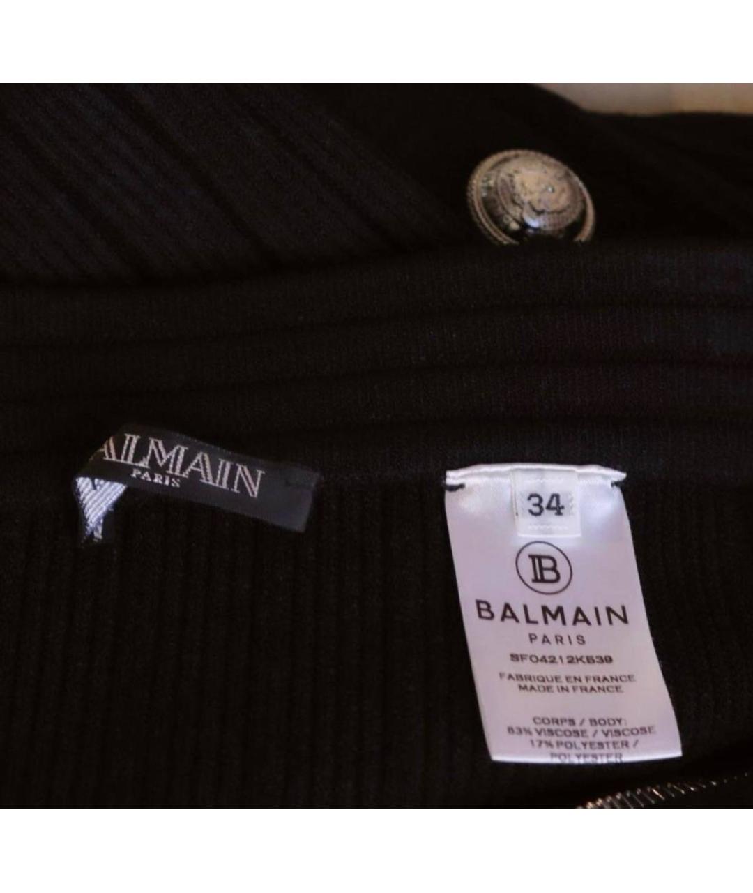 BALMAIN Черная вискозная юбка мини, фото 6