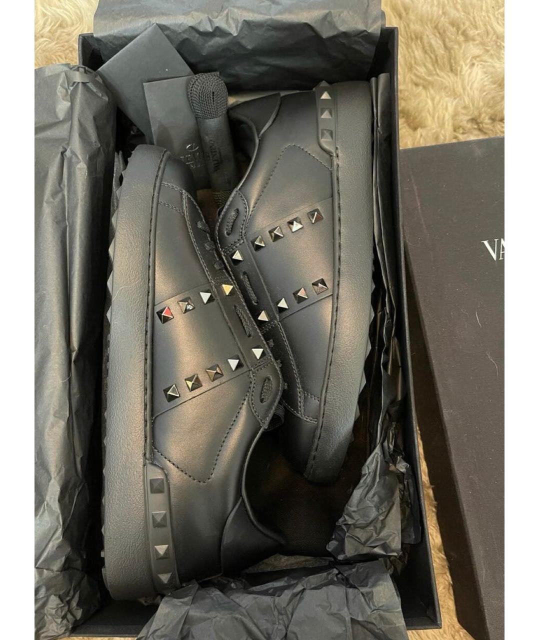 VALENTINO Черные кожаные кеды, фото 4