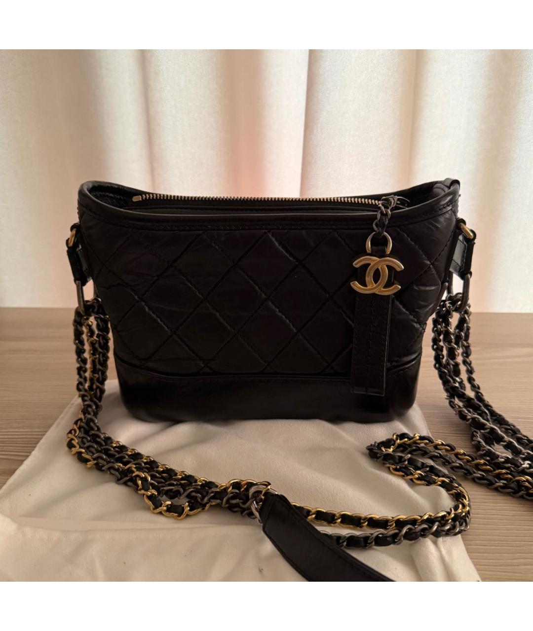 CHANEL Черная кожаная сумка через плечо, фото 3