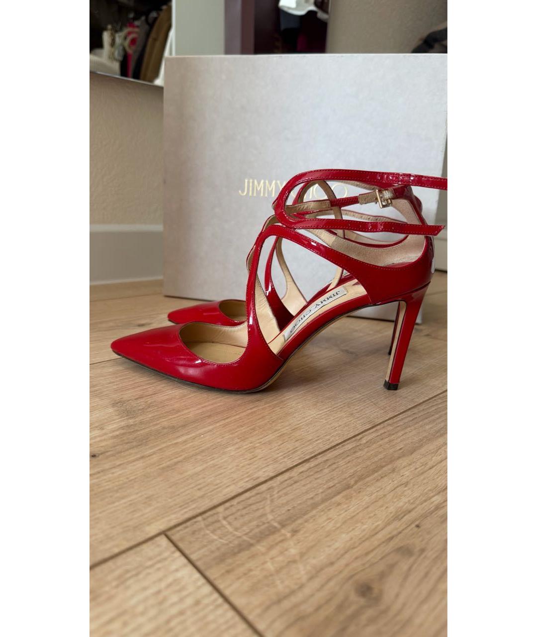 JIMMY CHOO Красные туфли из лакированной кожи, фото 3