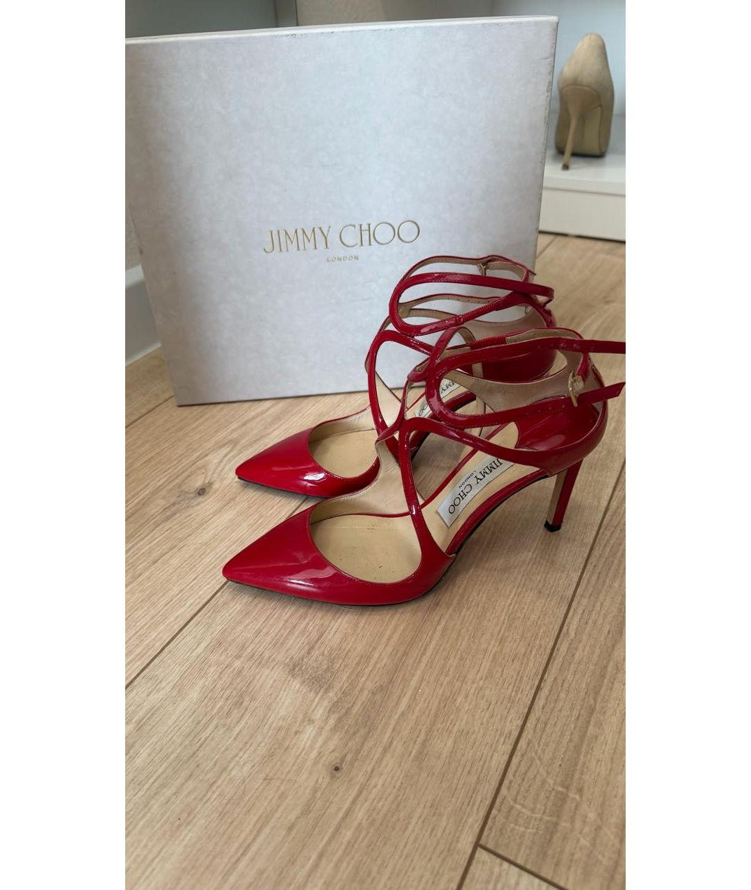 JIMMY CHOO Красные туфли из лакированной кожи, фото 8