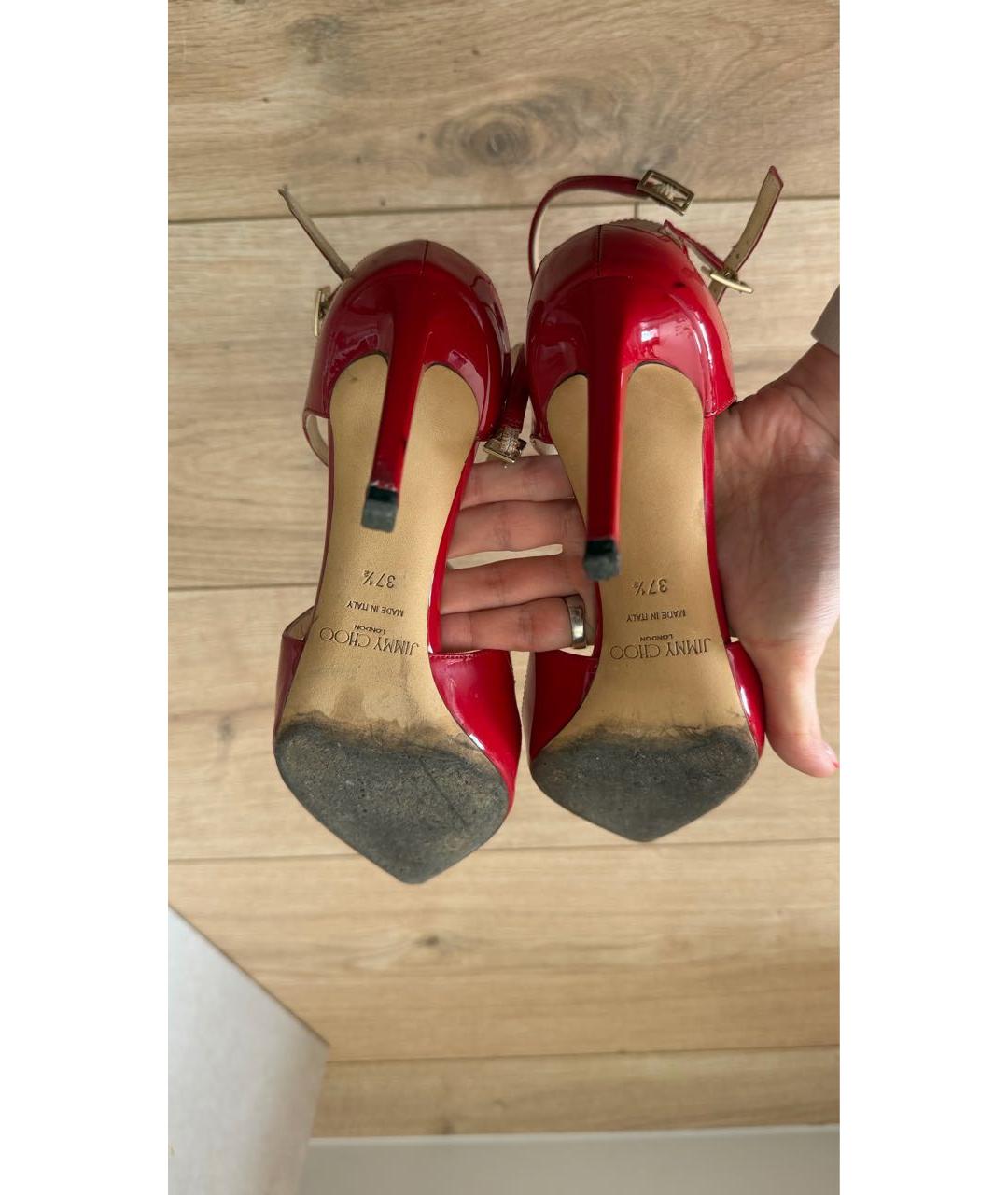 JIMMY CHOO Красные туфли из лакированной кожи, фото 4