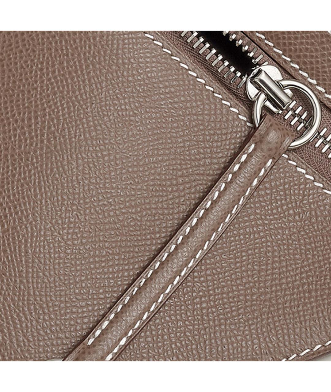 HERMES Серая кожаная сумка через плечо, фото 4