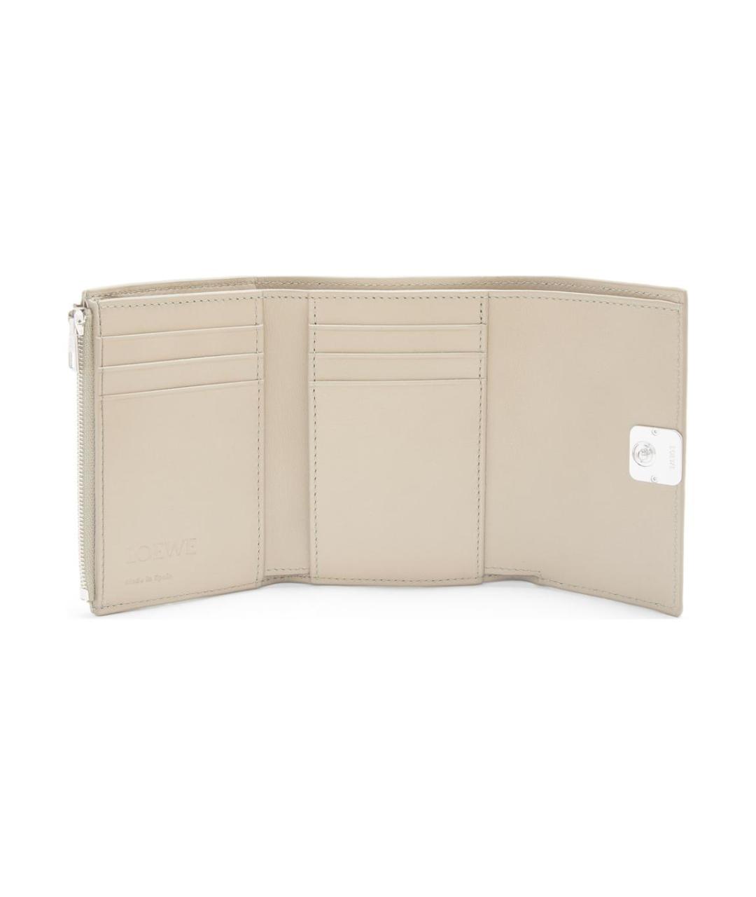 LOEWE Бежевый кожаный кошелек, фото 3