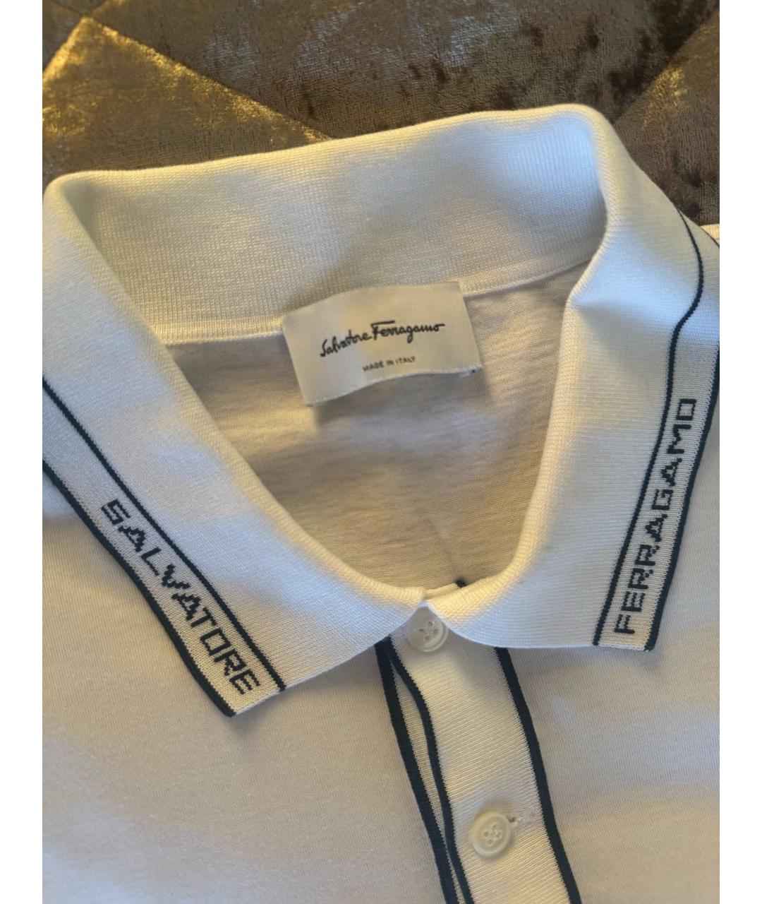 FERRAGAMO Белая хлопковая футболка, фото 2