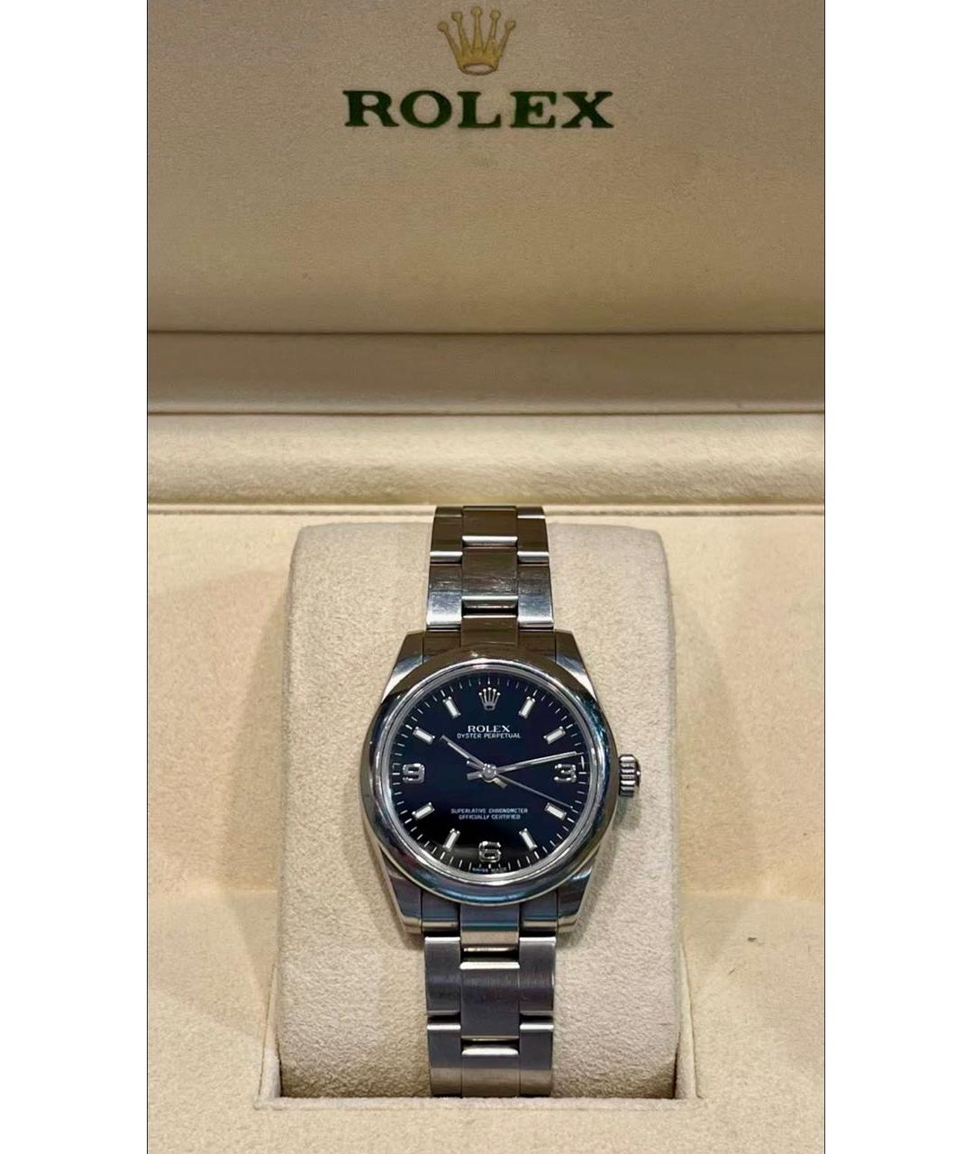 ROLEX Черные металлические часы, фото 5