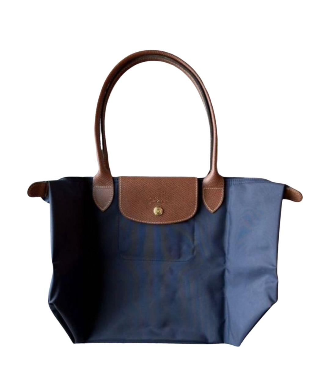 LONGCHAMP Темно-синяя тканевая сумка тоут, фото 1