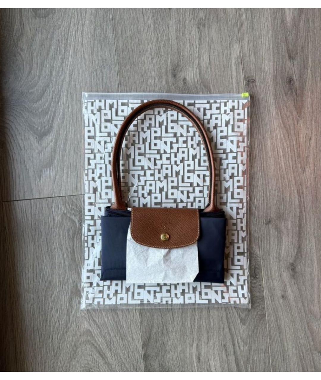 LONGCHAMP Темно-синяя тканевая сумка тоут, фото 2