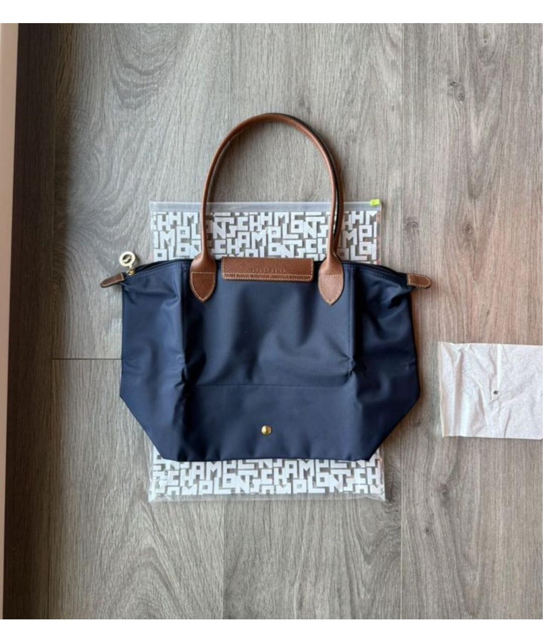 LONGCHAMP Темно-синяя тканевая сумка тоут, фото 3