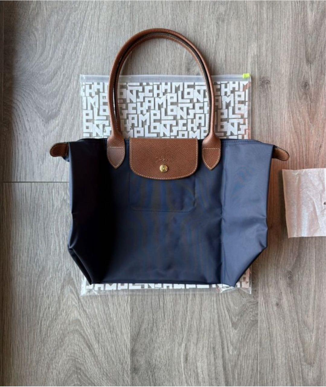 LONGCHAMP Темно-синяя тканевая сумка тоут, фото 6
