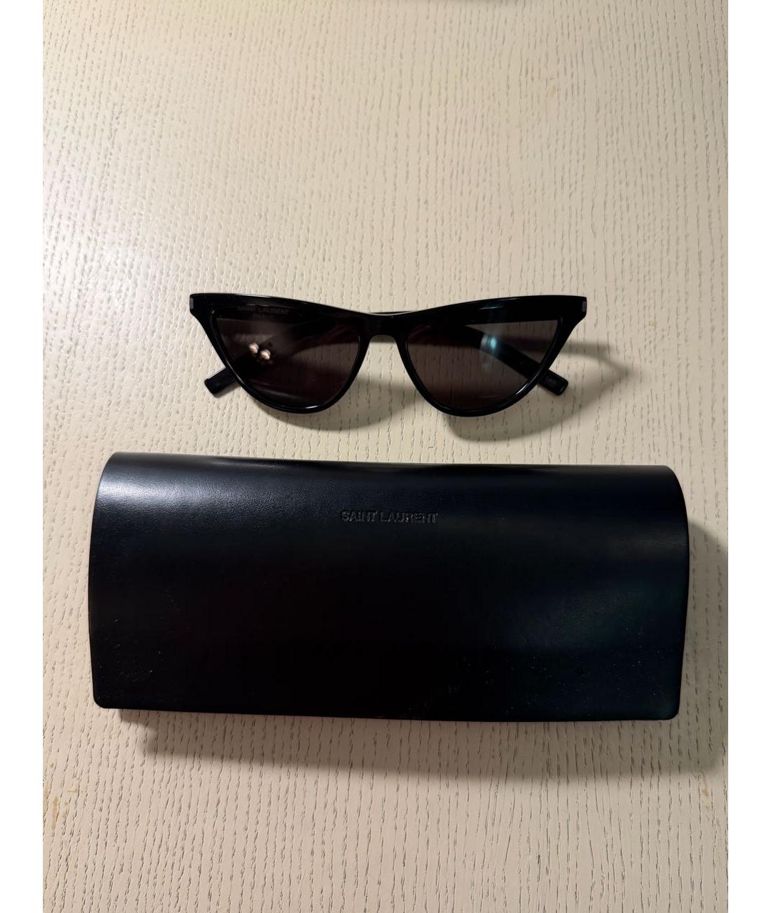 SAINT LAURENT Черные пластиковые солнцезащитные очки, фото 5