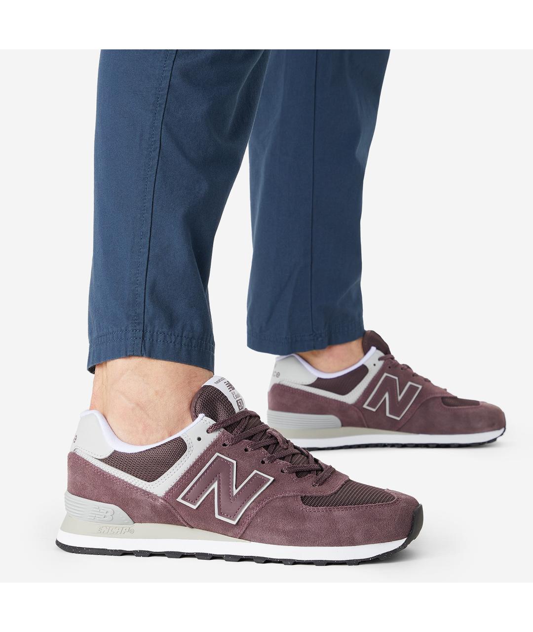 NEW BALANCE Бордовые замшевые низкие кроссовки / кеды, фото 8