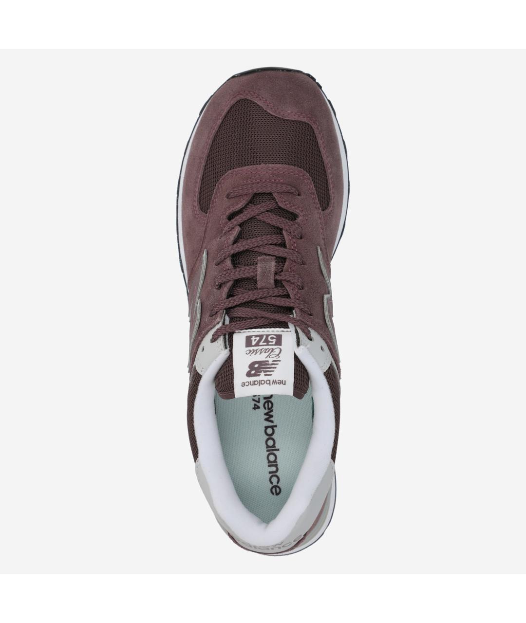 NEW BALANCE Бордовые замшевые низкие кроссовки / кеды, фото 5