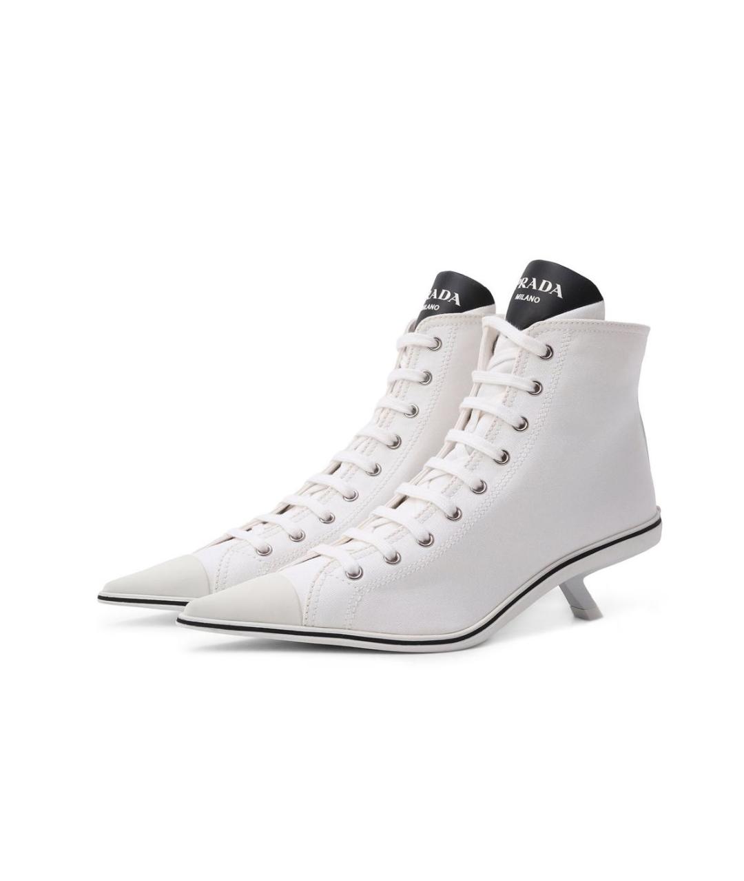 PRADA Белые кожаные ботильоны, фото 2