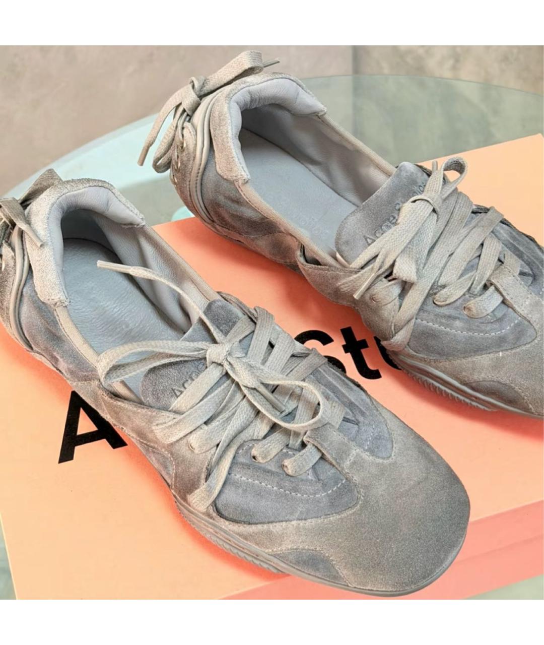 ACNE STUDIOS Серые замшевые кроссовки, фото 8
