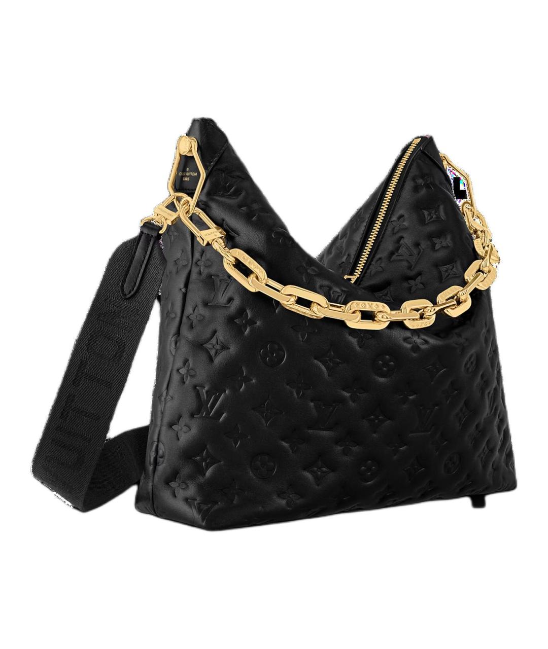LOUIS VUITTON Черная кожаная сумка через плечо, фото 2