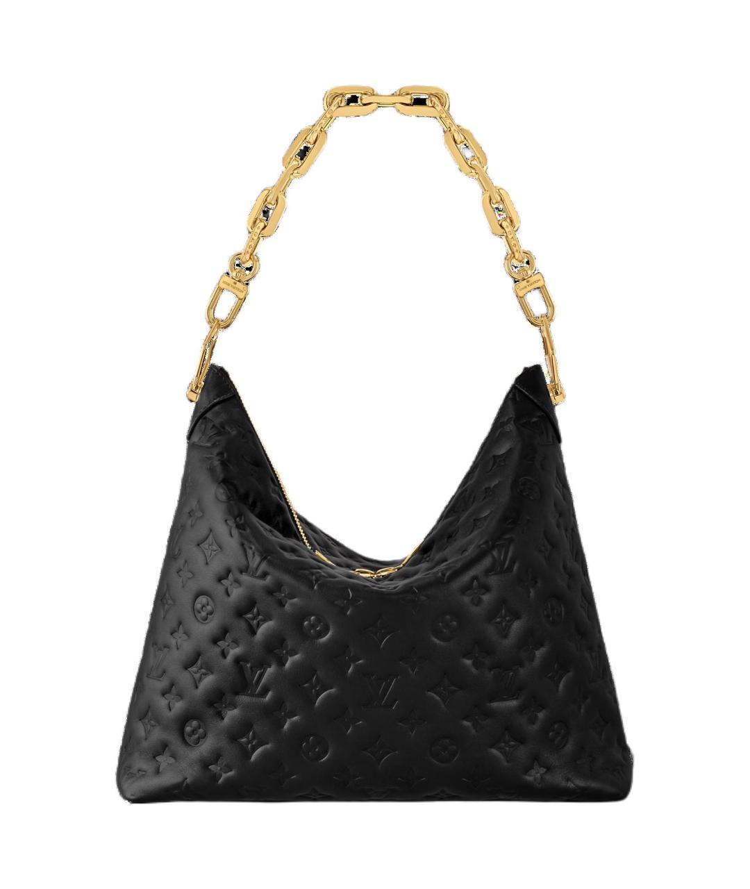 LOUIS VUITTON Черная кожаная сумка через плечо, фото 1