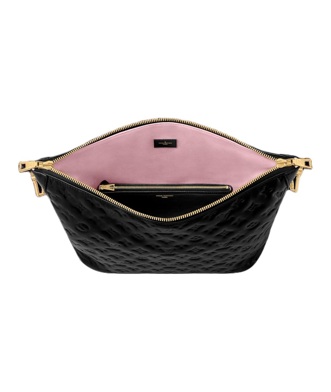 LOUIS VUITTON Черная кожаная сумка через плечо, фото 4