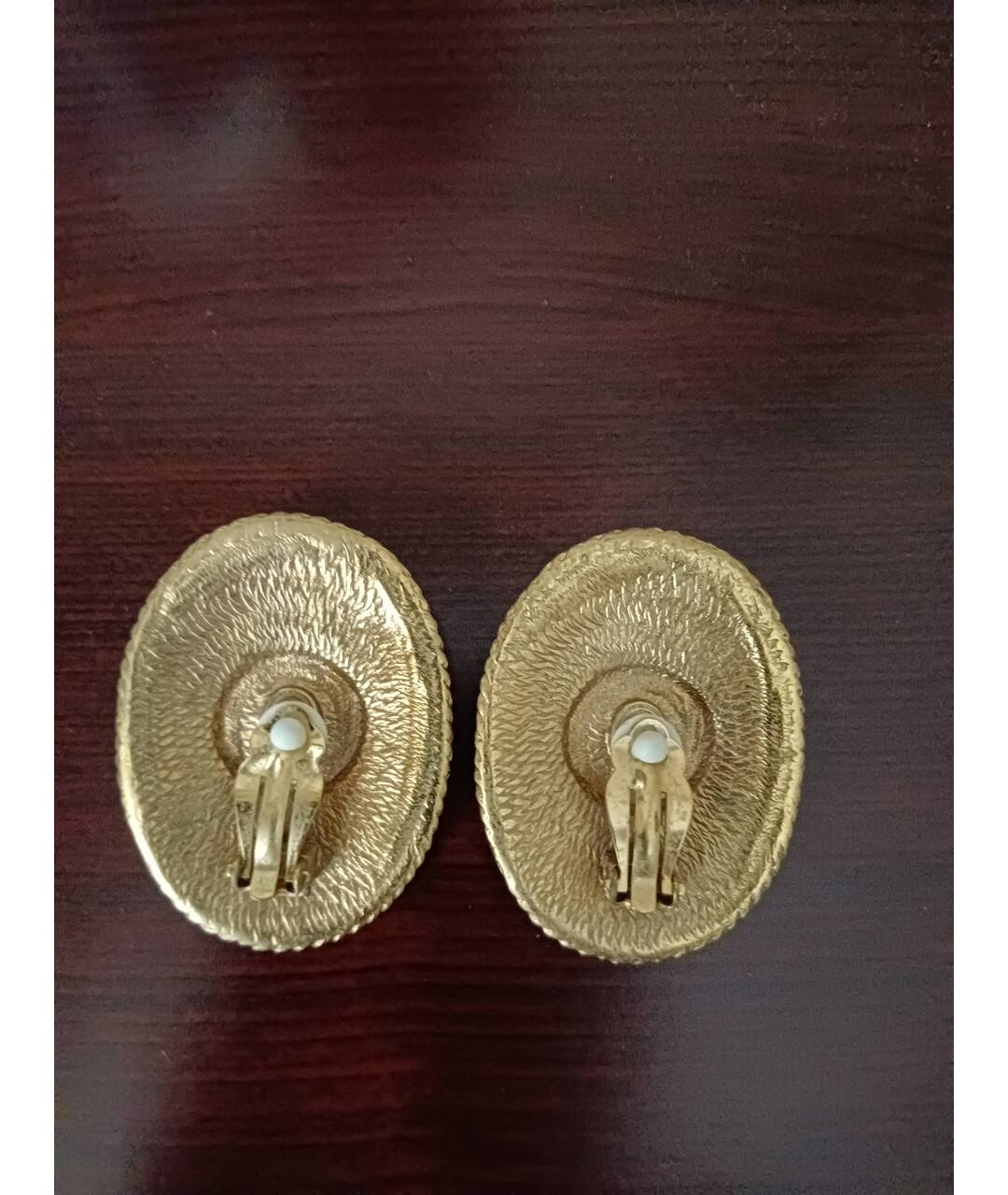 CHRISTIAN DIOR VINTAGE Золотые металлические серьги, фото 3