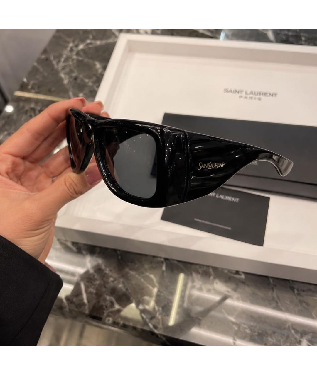 SAINT LAURENT Черные пластиковые солнцезащитные очки, фото 7