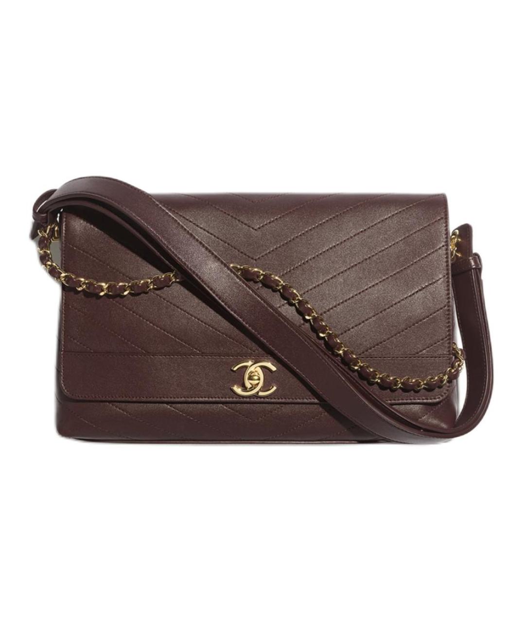 CHANEL Коричневая кожаная сумка через плечо, фото 1