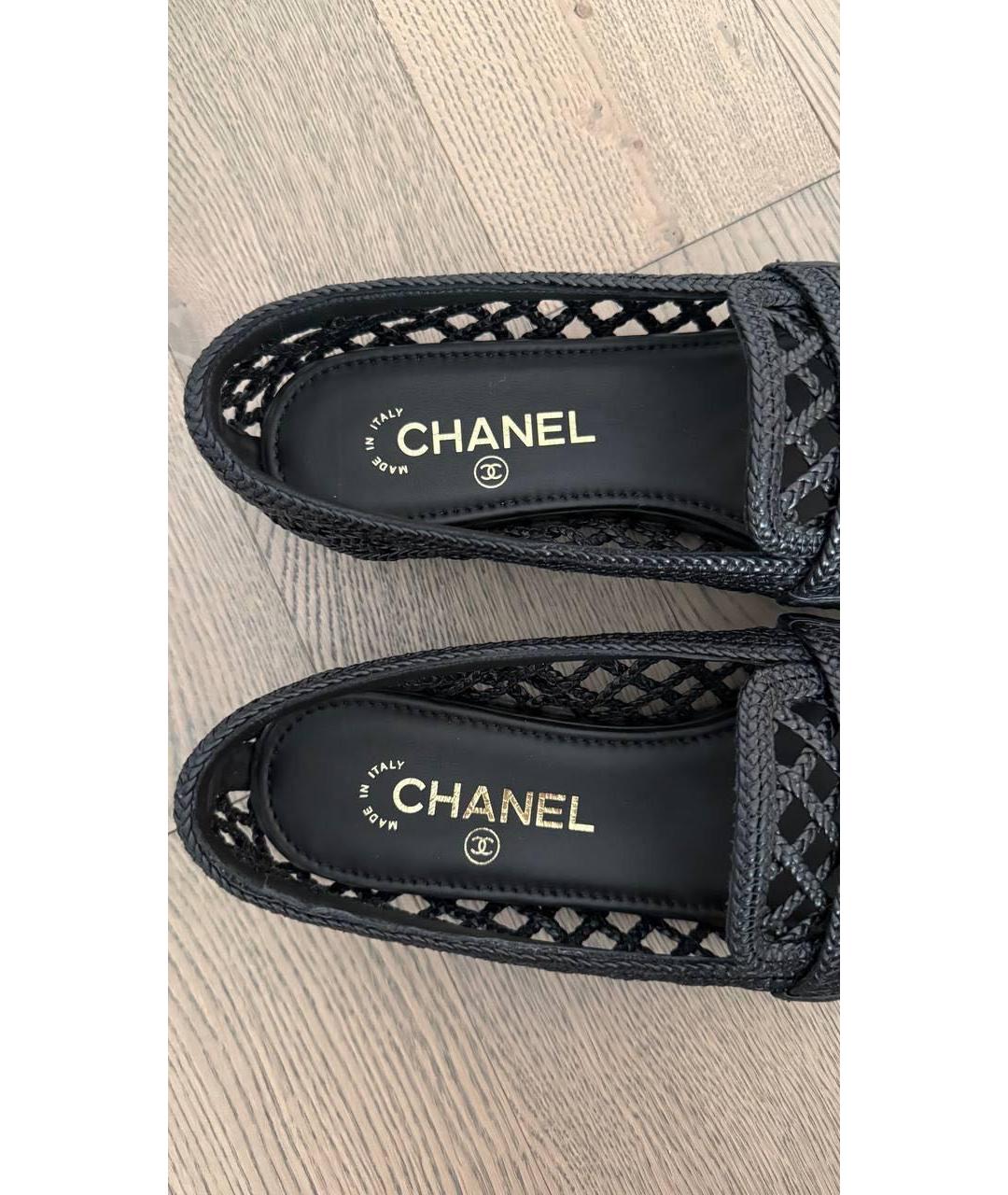 CHANEL Черные кожаные лоферы, фото 6