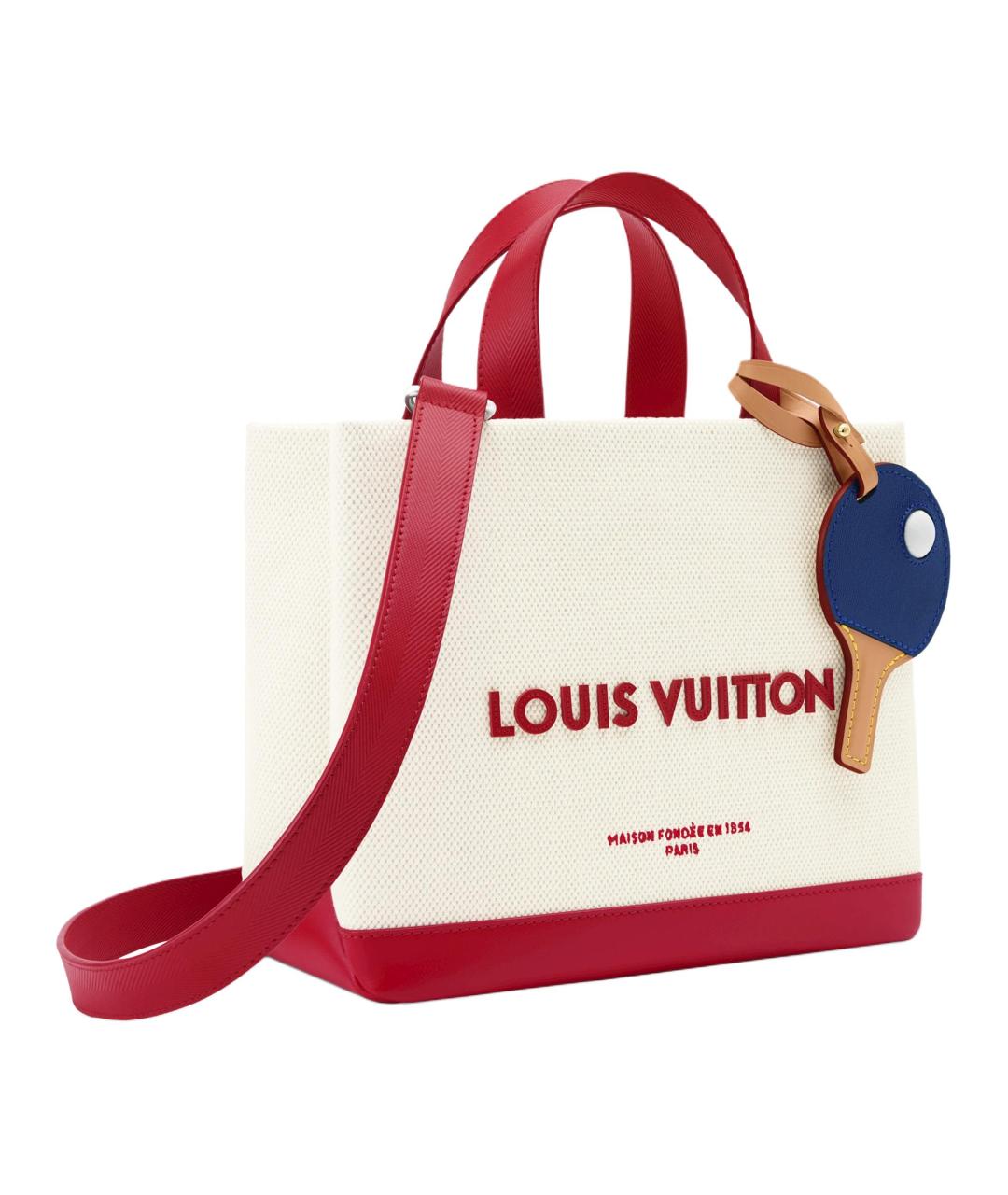 LOUIS VUITTON Бежевая хлопковая сумка на плечо, фото 2
