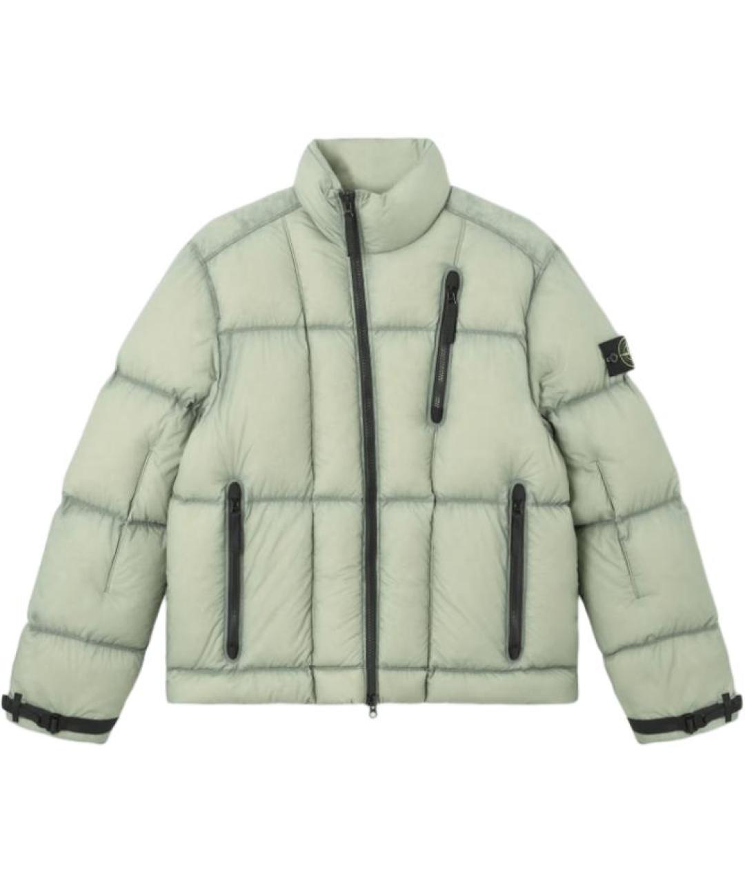 STONE ISLAND Зеленый пуховик, фото 1